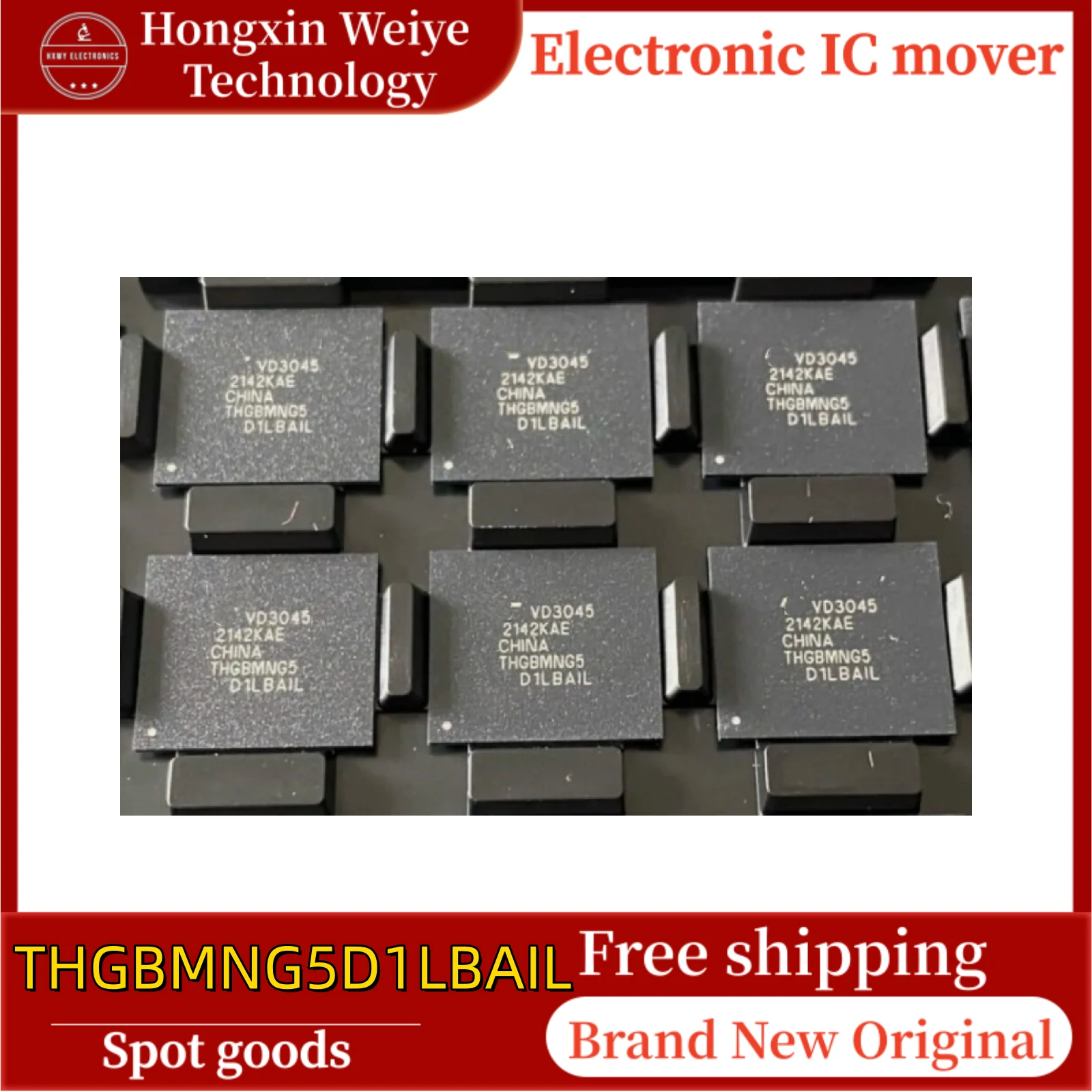 

5/10/30 pcs THGBMNG5D1LBAIL EMMC BGA-153 2.7V~3.6V 4GB brand new in stock free shipping