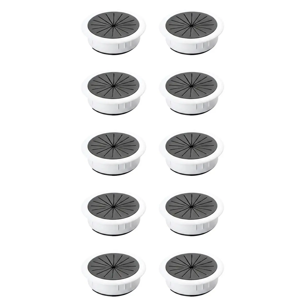 A1693K Desk Cable Grommet Cover for 2-Inch Holes, Snap-in ABS Ring to Hide Pre-Drilled Openings and Organize Cords SUMMER