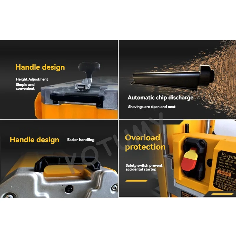 13-Inch Woodworking Power Benchtop Planer 2000W Electric Thickness Planer with Double-sided Blade