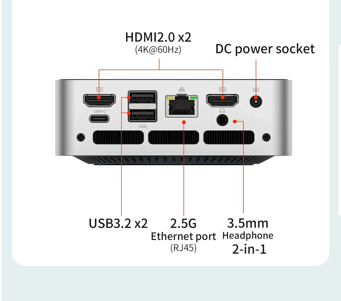 Mini PC SZBOX Z43 con AMD Ryzen 3 4300U 4 Core, Windows 11 Pro, Dual DDR4, SSD M.2, WiFi6, BT5.3, RJ45 2.5G LAN, Computer per Giochi e Ufficio