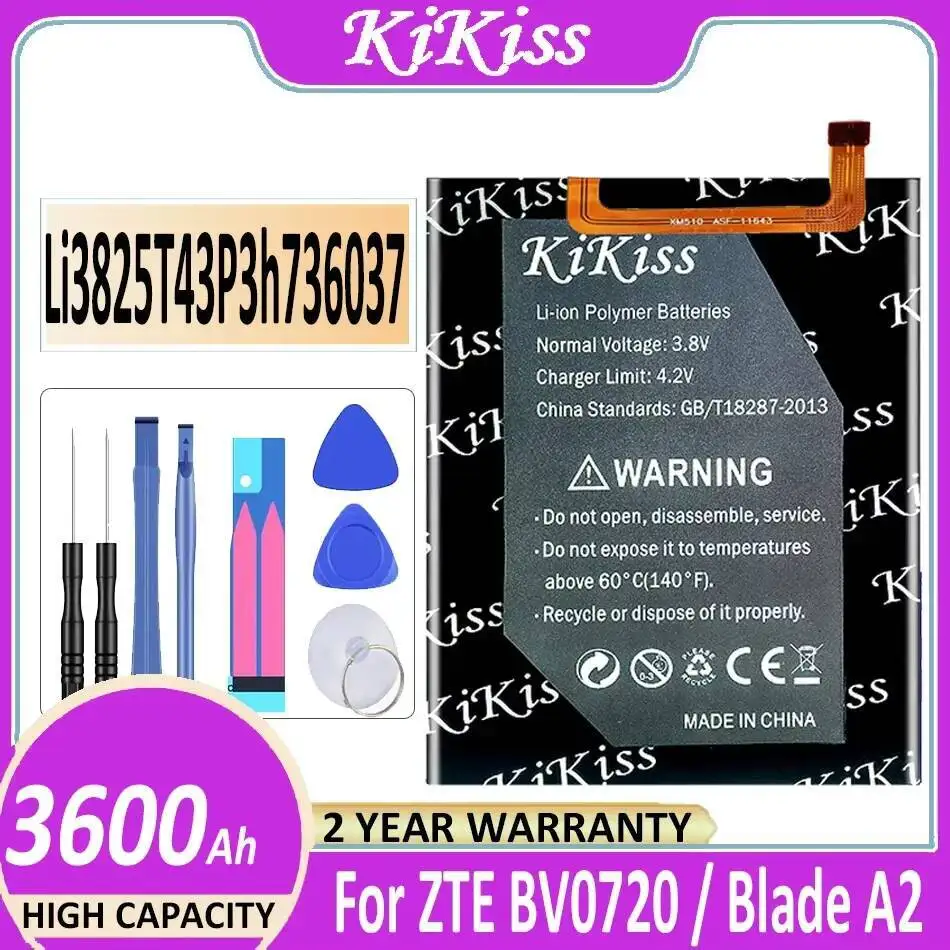 بطارية هاتف محمول 3600Mah لهاتف Zte Blade A2 V7 Lite Dual Sim BV0720 Li3825t43p3h736037 تدوم طويلاً