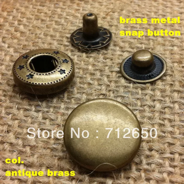 

17mm Antique Brass Metal Snap Button 100 pcs/lot (European Quality standard)