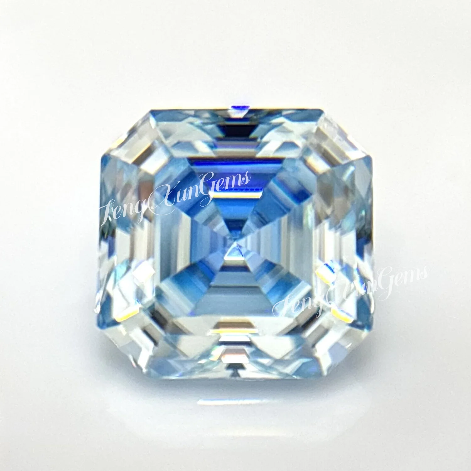 

Ice Blue Moissanite VVS1 Loose Stones Asscher Cut 0.5ct~7.0ct With GRA Certificate Lab Growm Diamonds for Jewelry Gift Making