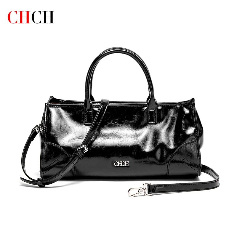 CHCH Women's Shoulder Bag New Black Marble Pattern Stick Bag Detachable Shoulder Strap