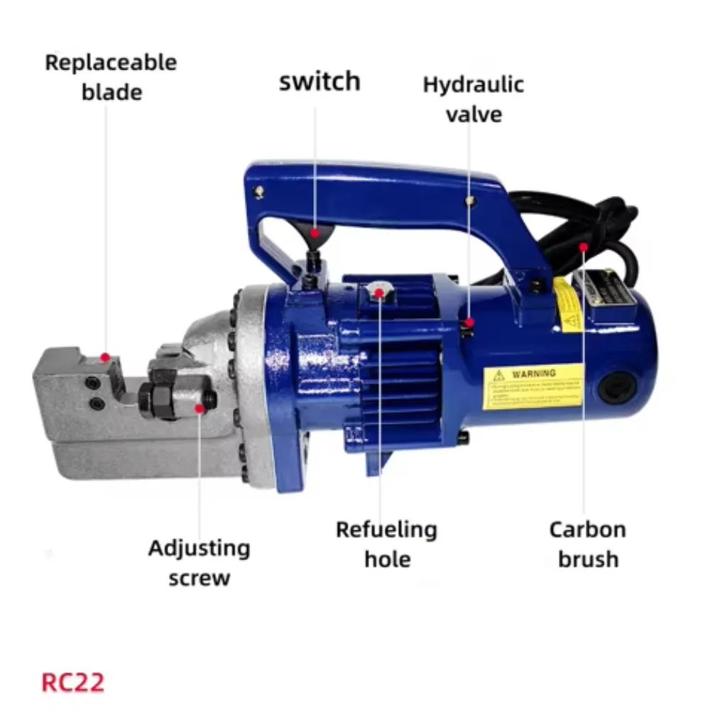 High Efficiency RC25 Handheld Rebar Cutter | Portable Electro-Hydraulic Steel Bar Cutting Tool Construction Site