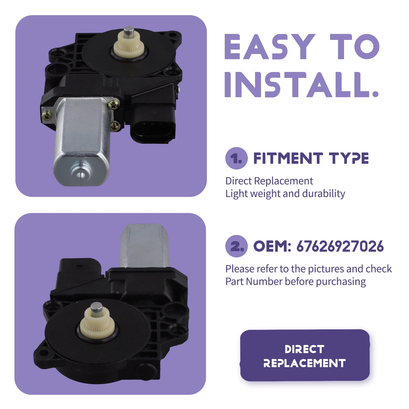 

L10A Мотор подъема заднего стекла 67626927025 67626927026 Для BMW 3 серии E90 F30 323I 325I 328I 330I 335I 325Xi 328Xi Автомобильная часть