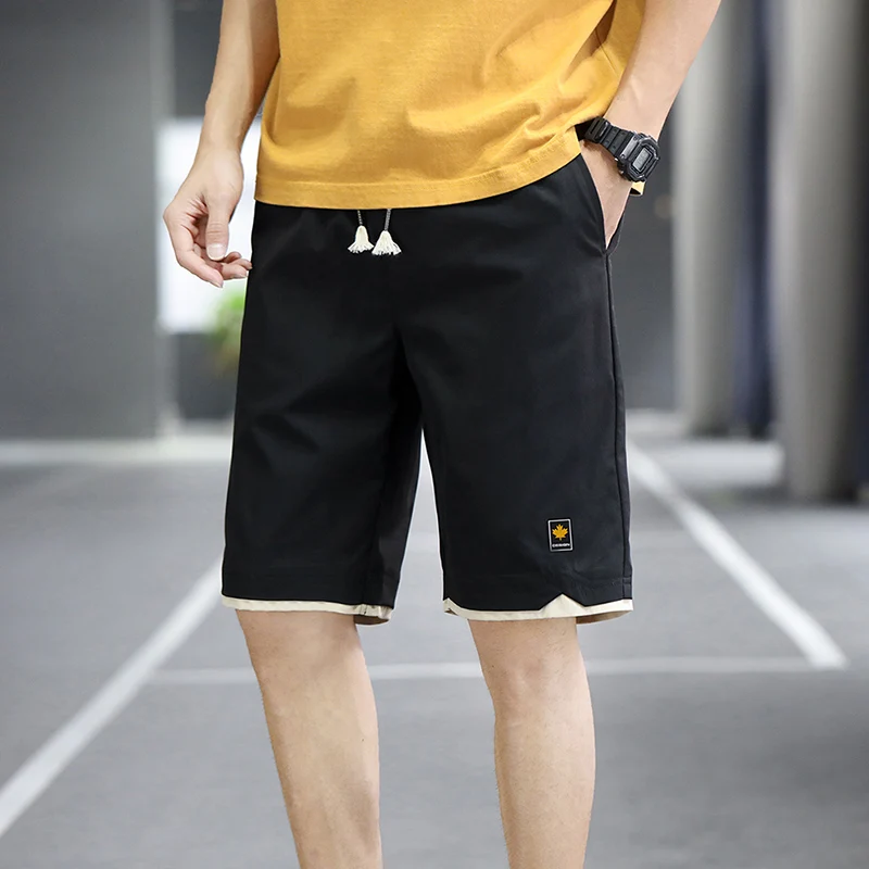 2023 Summer Men\'s Shorts Sports Five-Point Pants Loose Casual Beach Pants Solid Color Trend Outer Wear Large Size Shorts 8Xl