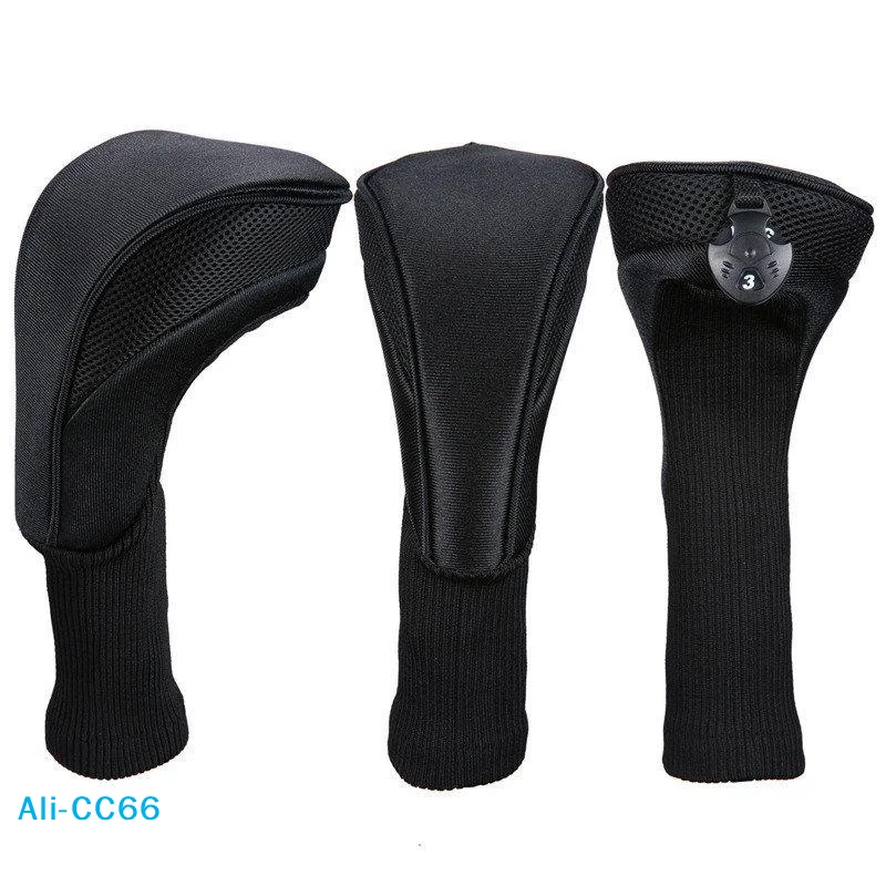 【C】3Pcs Durable Golf Training Accessories Long-necked Golf Club Head Covers Numbered Wooden Club Head Protector