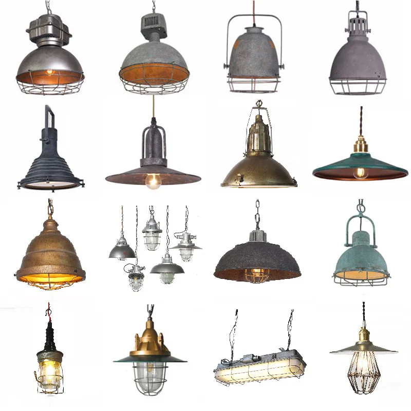 American attic pot lid lampshade vintage iron nostalgic single-head restaurant warehouse industrial chandelier