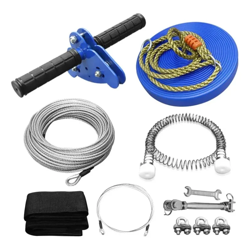 30m hot sale outdoor zip line kits for backyard Equipped with seat and stainless steel spring brake 5mm cable