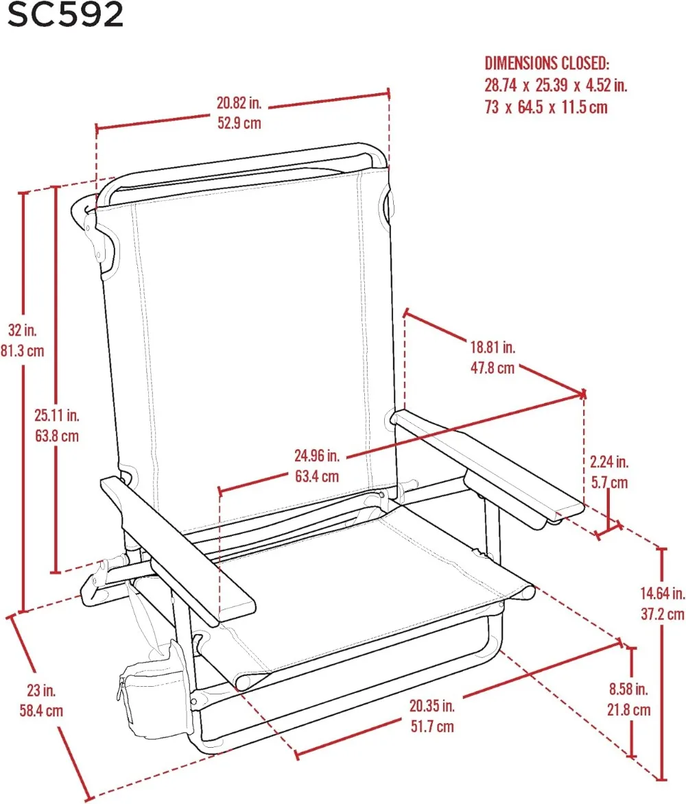 

5-позиционный складной пляжный стул с плоским рюкзаком и подстаканником, портативное алюминиевое кресло для улицы