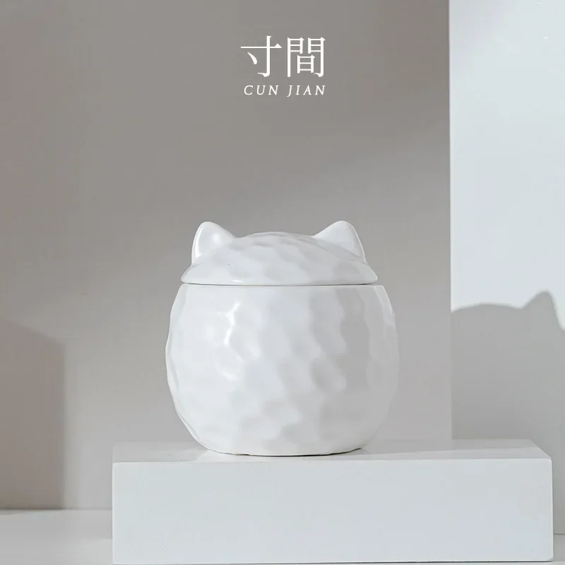 

Candle Holders Cat Ceramic Aromatherapy Candle Empty Cup Modern Home Decoration m