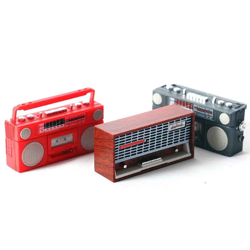 1:12 Puppenhaus Miniatur Retro Radio Modell Rekord Transceiver Spielzeug Home Decor