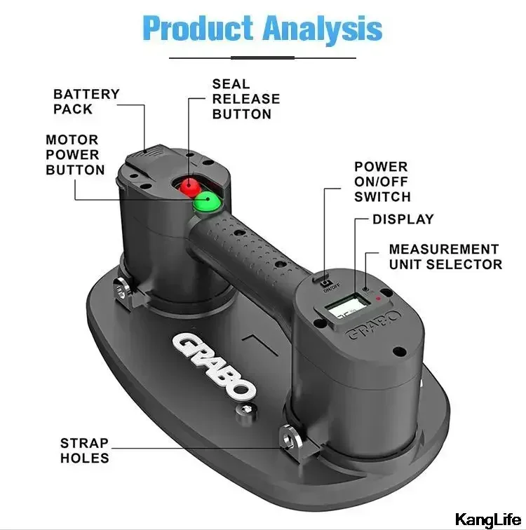 Garbo Originele Nemo Grabo Elektrische Vacuüm Zuignap Lifter Voor Glas Tegel Hout Muur Steen Constructie Kracht Zuigkracht Gereedschap