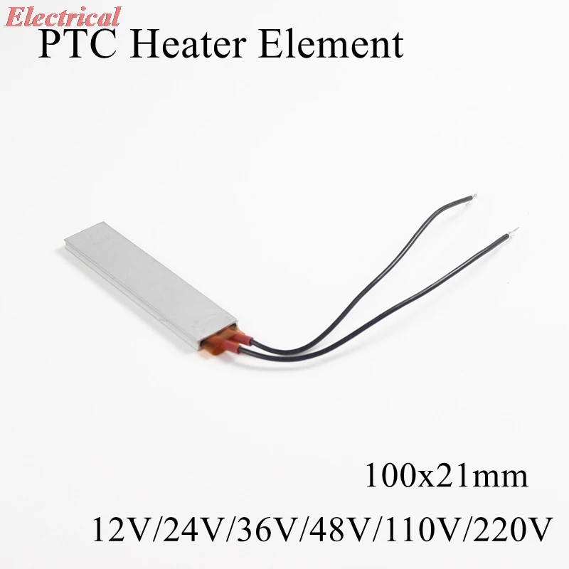 1pc Thermostat PTC Aluminum Heating Ceramic Heater For Crimper 60/80/100/120/150/200/230±10°C 220V 100*21*5mm 30~120W