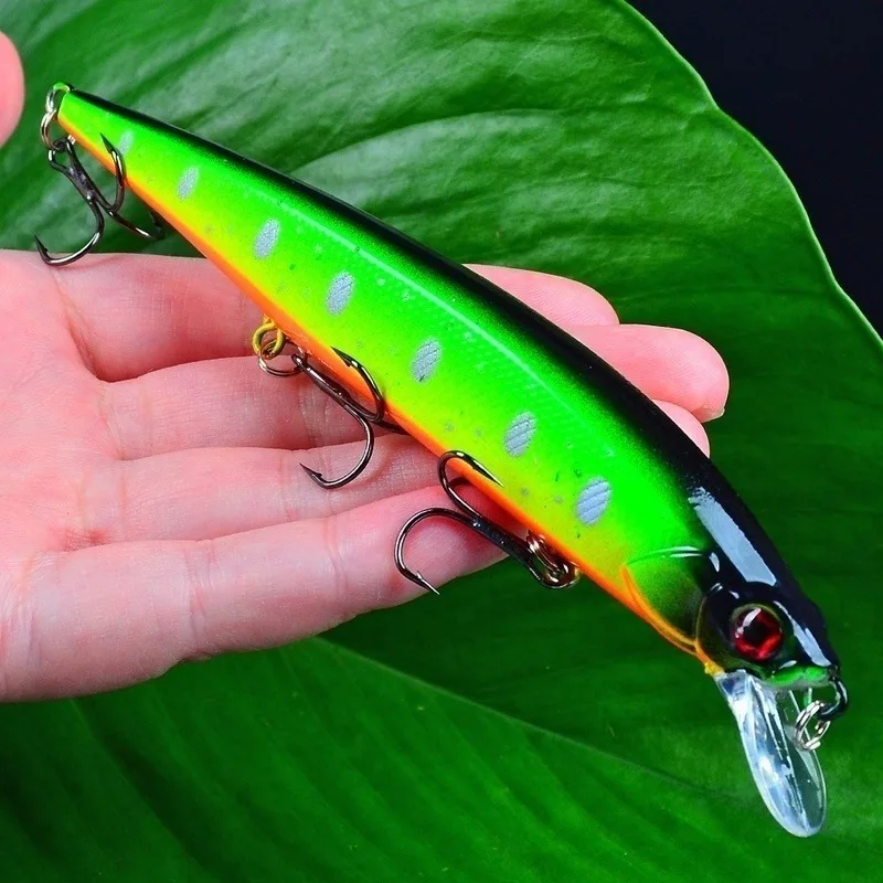 1PCS 14cm 18.5g  3D Bionic Minnow Fishing Lure Hard Bait with 3 Fishing Hooks Fishing Tackle Lure 3D Eyes Free Shipping