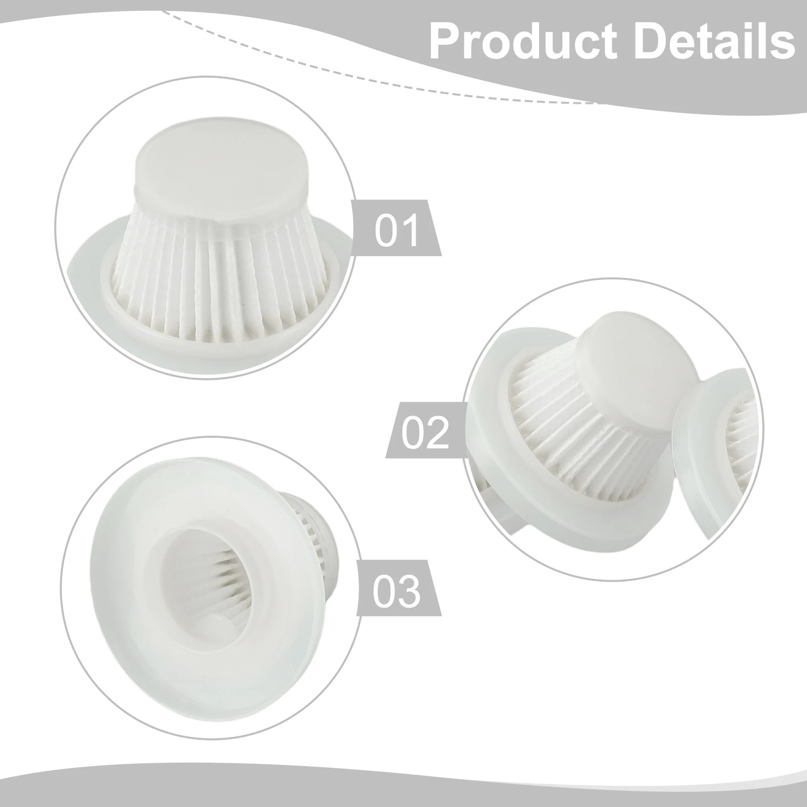 車用の洗える再利用可能なフィルター、コードレス掃除機、家庭用掃除機、交換用アクセサリー、スペアパーツ、1個、3個