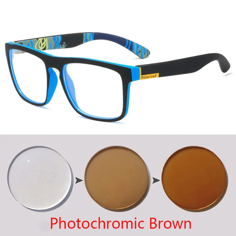Sport Myopia Glasses Men Photochromic Goggles Glasses Fashion Square Nearsighted Glasses -0.5 -0.75 -1.0 -2.0 To -6.0