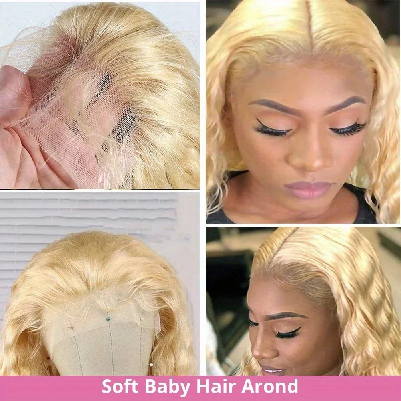 Encaracolado 613 mel loira 13x6 transparente frente do laço peruca de cabelo humano 32 Polegada onda profunda 13x4 onda de água peruca frontal do laço 250 densidade