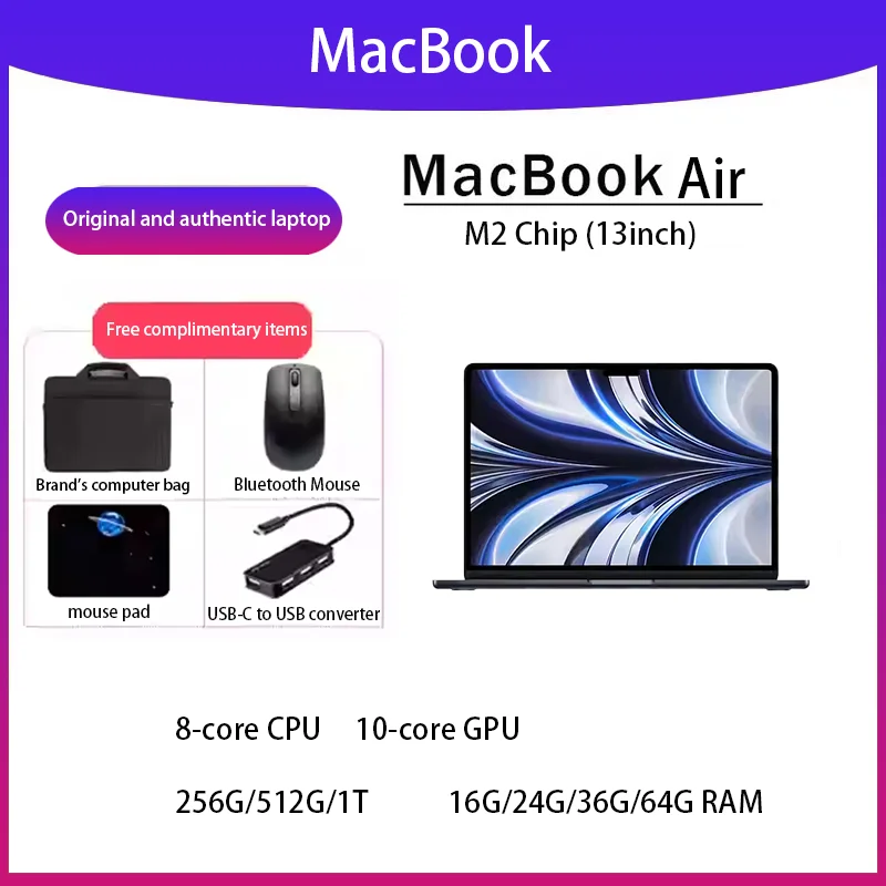 2022 MacBook Air M2 13Inch 8-core CPU 10-core GPU.