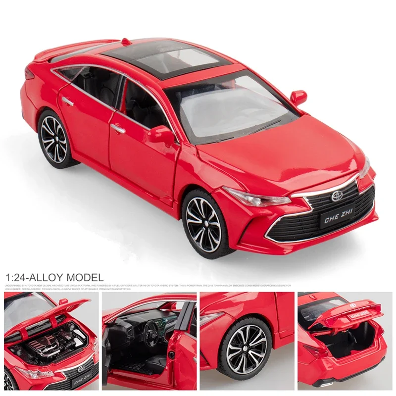 1:24 TOYOTA Avalon Alloy Car Model Diecasts & Toy Vehicles Metal Toy Car Model Simulation Sound and Light Collection Gifts