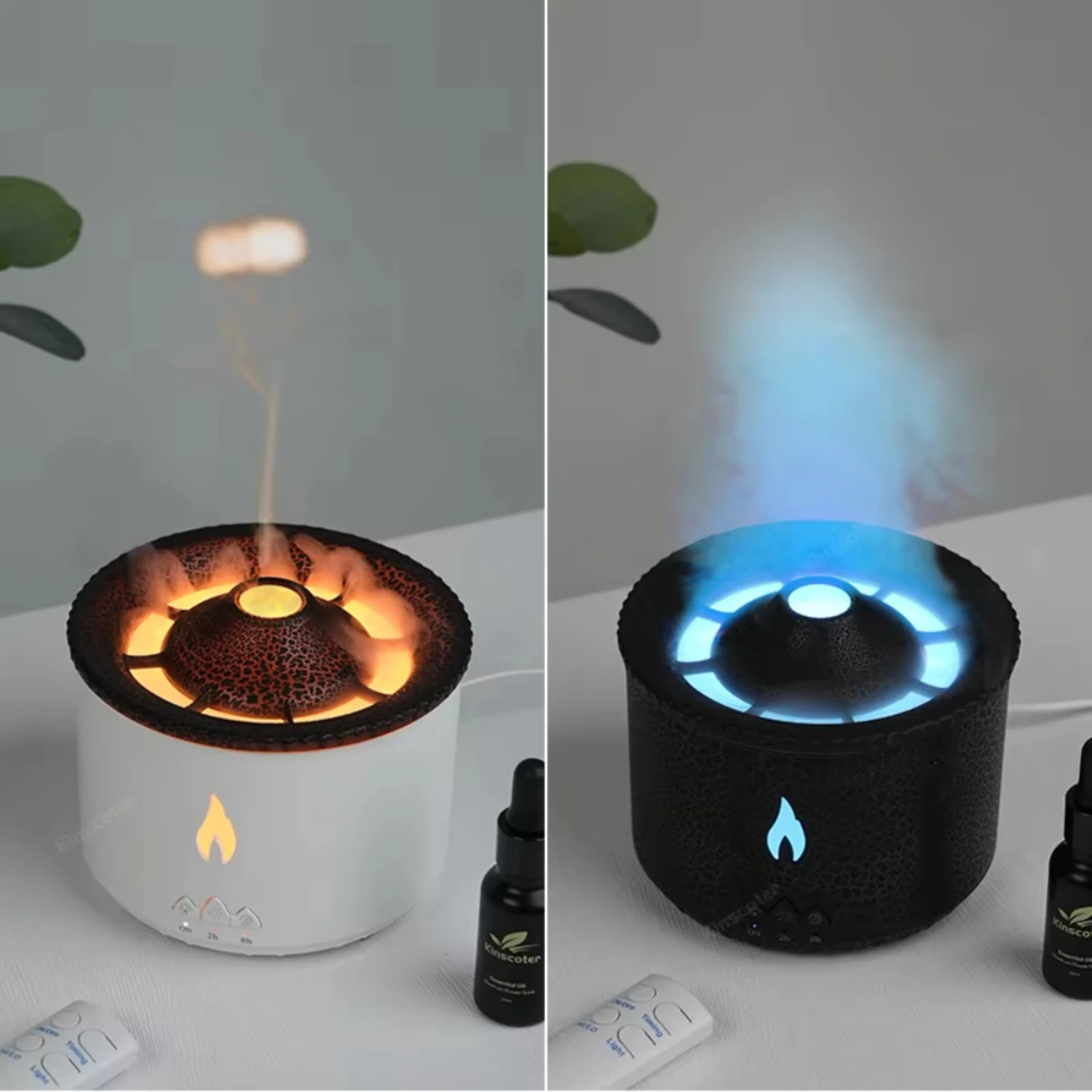 

Volcanic Flame Aroma Diffuser Essential Oil 360ml Jellyfish Smoke Ring Air Humidifier Ultrasonic Atomizing Sprayer for Home