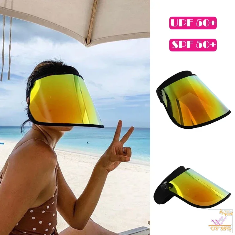 

Golf Cap For Outdoor Sports Women's Summer Hats Luxury Gold Beach Anti-UV Full Face Sun Protect Soft PVC Beach Accessories