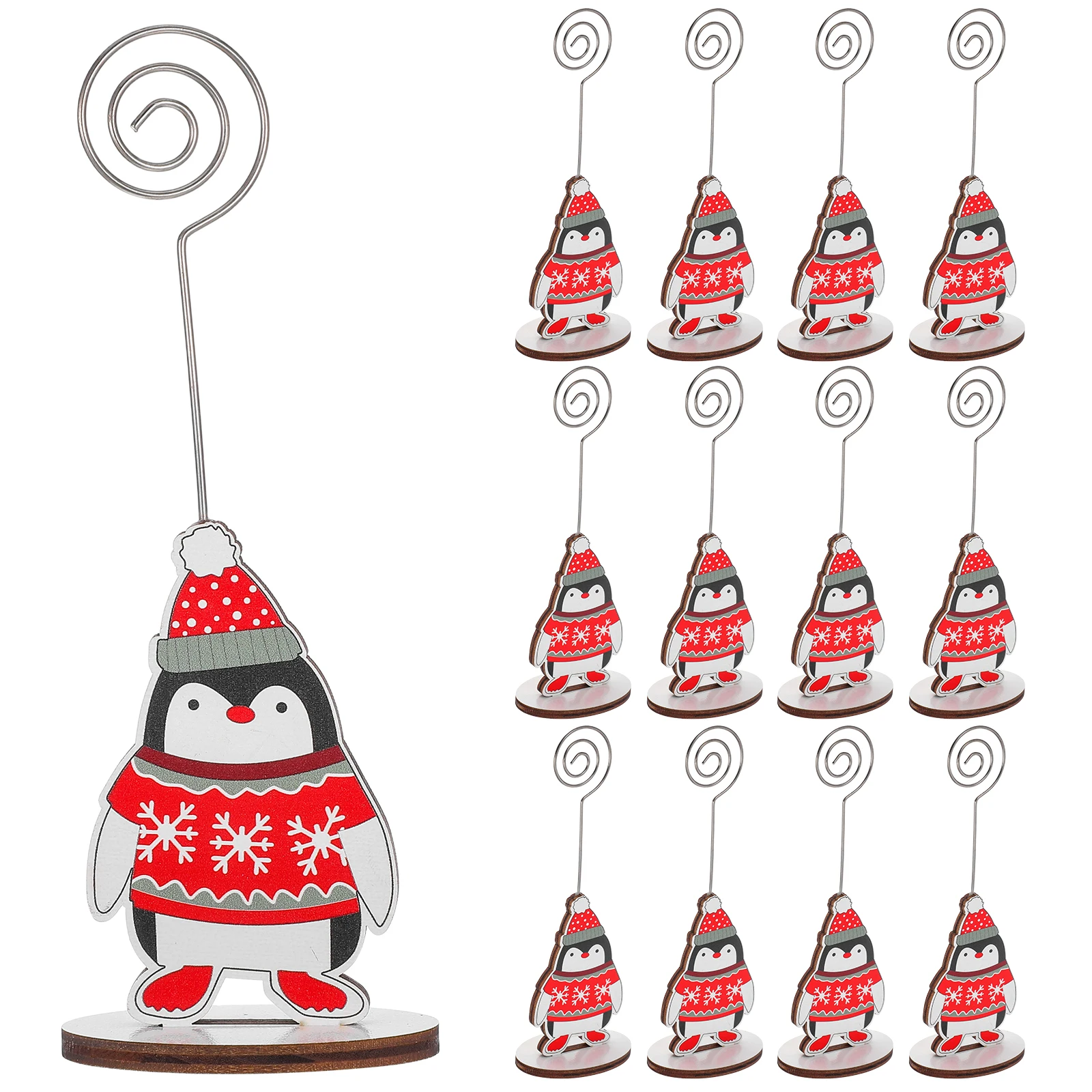 

12 Pcs Desktop Note Holder Xmas Party Clip Christmas Message Folder Photo Ornament