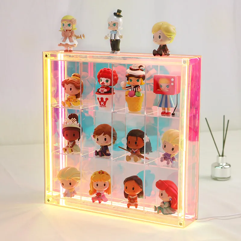 

Figure Toy Display Box, Lights, Laser Dazzle, Thickened Acrylic Organizer, Storage Rack, Luminous Model, Doll Display Rack