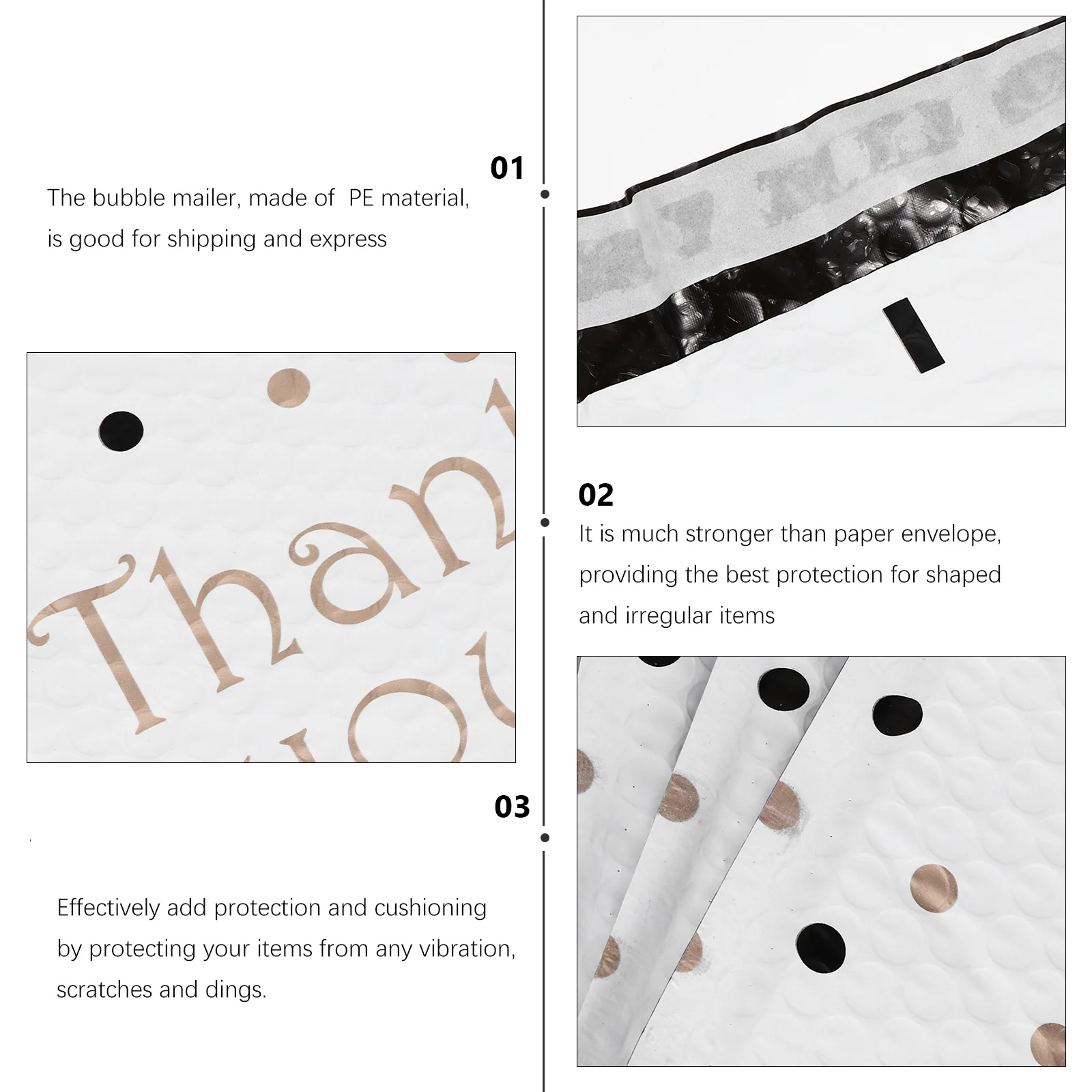 

Bubble Envelope Bag Waterproof Padded Mailers Strong Adhesive For Books Express Shipping Envelopes Mailing Protection File