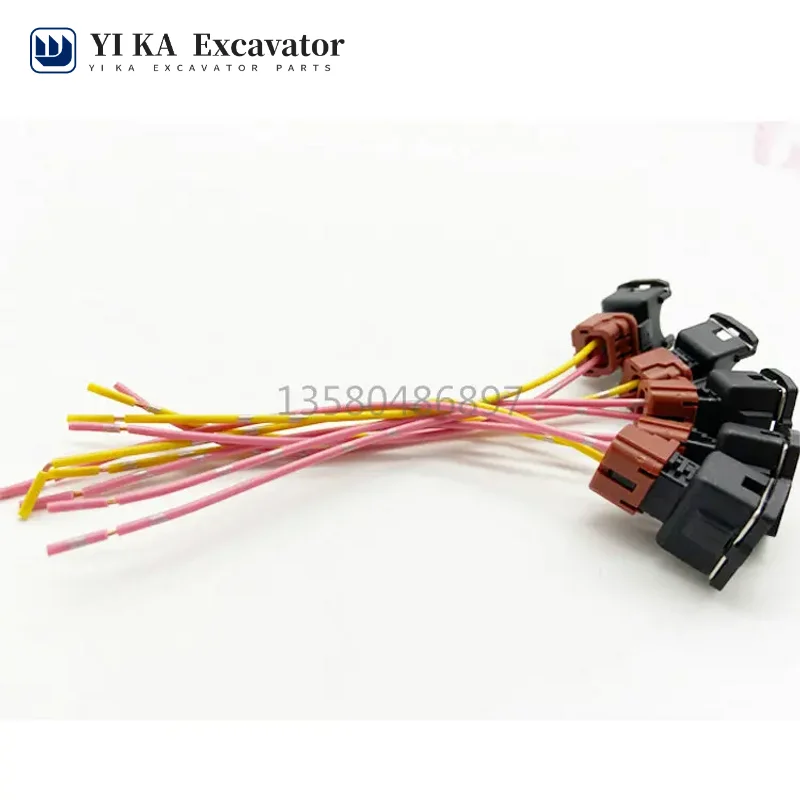 5pcs For Doosan Water temperature sensor wiring harness plug DH150 DH220 DH225-5 -7 Excavator accessories