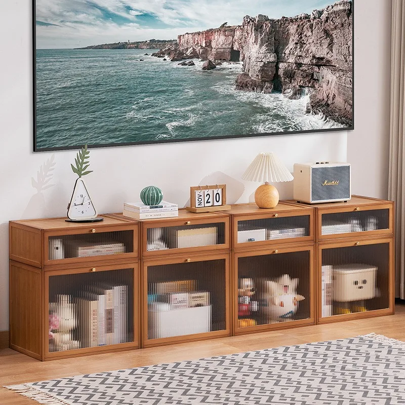 Simple living room TV cabinet, home floor lamp, luxurious high-end telescopic coffee table, small apartment combination cabinet