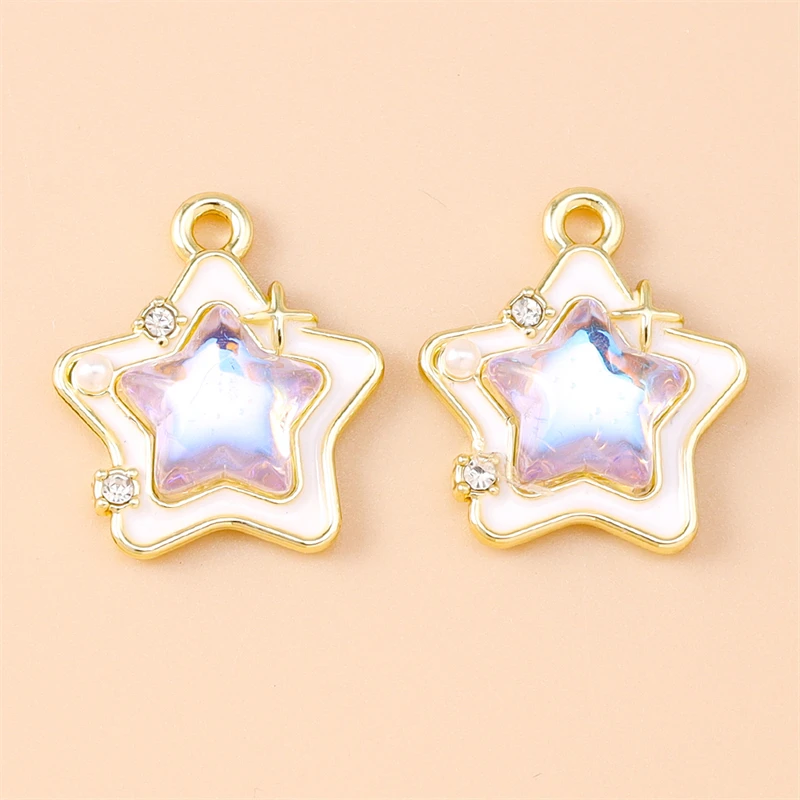 5 Stück niedliche, bunte Kristall-Sonnen- und Stern-Anhänger für die Schmuckherstellung, Halsketten, Ohrringe, Armbänder, DIY-Bastelzubehör – Detail 9