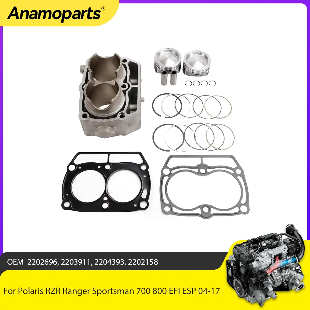 Motor Cylinder Rebuild Overhaul Gasket Piston Kit For Polaris RZR Ranger Sportsman 700 800 EFI ESP 2203911 04-17 80mm ATV UTV