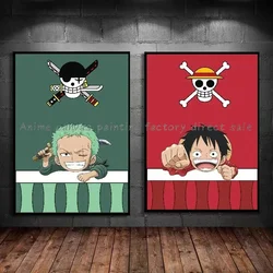 Anime One Piece Luffy Zoro Childhood Poster HD Canvas Painting Wall Modern Home Wall Decoration Hanging Painting Children's Gift