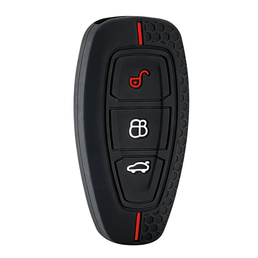Grip Textured Red Stripe Key Pouch Fit Ford ST Line Fiesta Focus Mondeo Ecosport Kuga Puma Edge Escape Auto Remote Cover