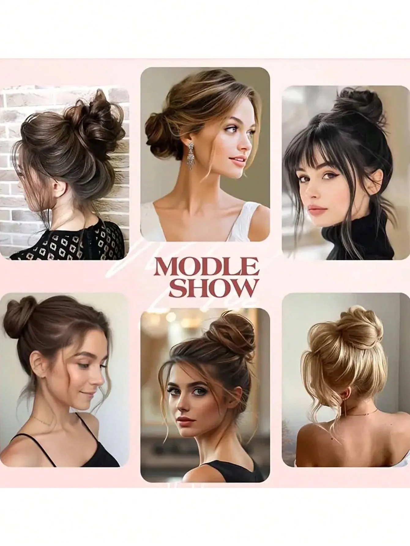 Adjustable Synthetic Bun Ponytail Wig For Women Magic Bird's Nest Shaped Hair Bun With Circle Elastic Clips Straight Donut Updo image 6