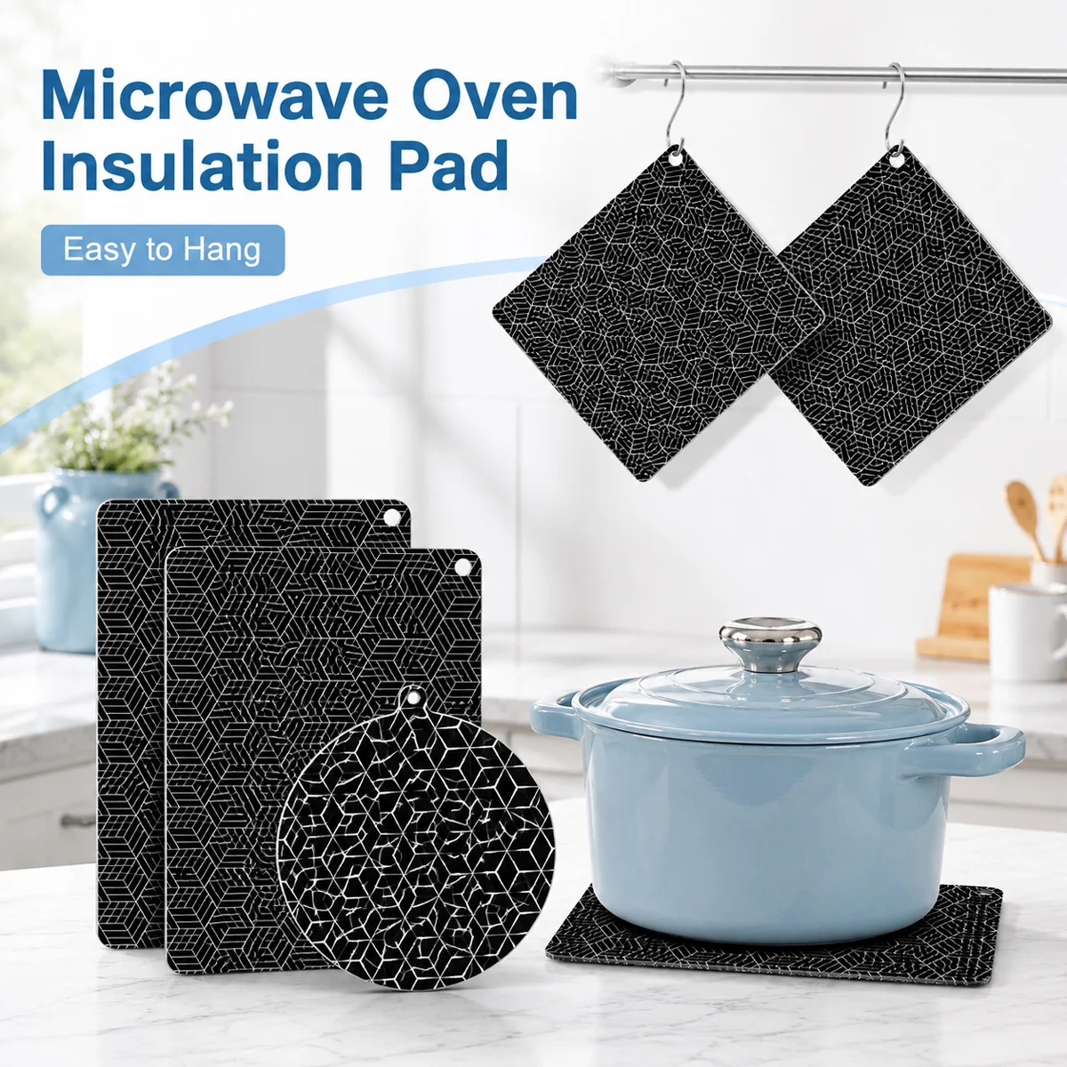 Heat Resistant Induction Cooker Mat Non Slip Stove Top Protector Pad Reusable Kitchen Counter Trivet for Hot Pots and Pans Cover