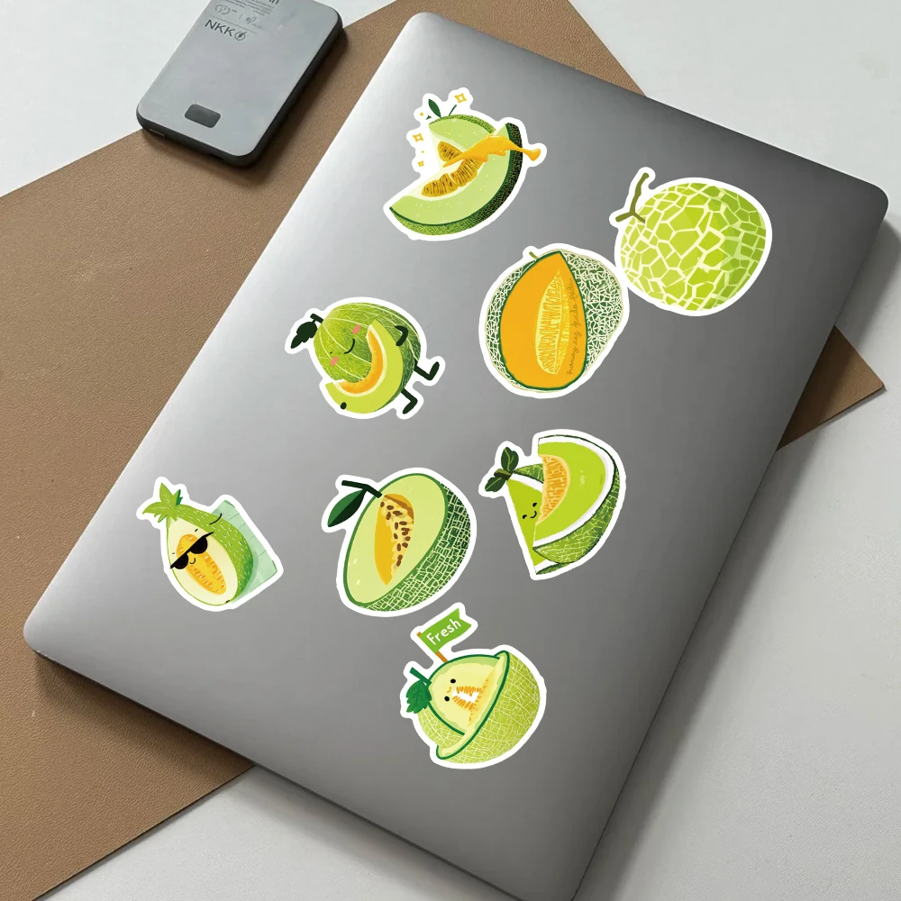 Collection d'autocollants de Melon animé, 54 pièces, décalcomanies de fruits amusantes pour coque de téléphone, carnet de notes, bricolage artisanat, assortiment d'autocollants alimentaires