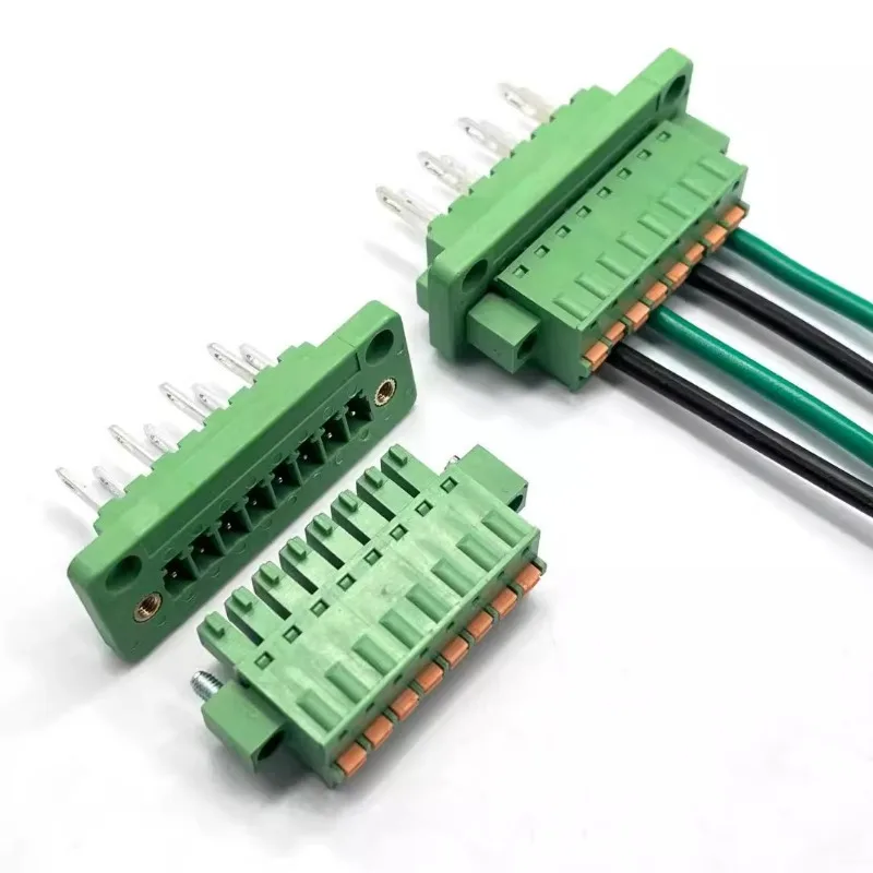 10Pairs 15EDGWB-3.81mm Pitch Electronic Flange Screws with KDM Spring Plug Multiple Options 2P-24P for Electronic Components