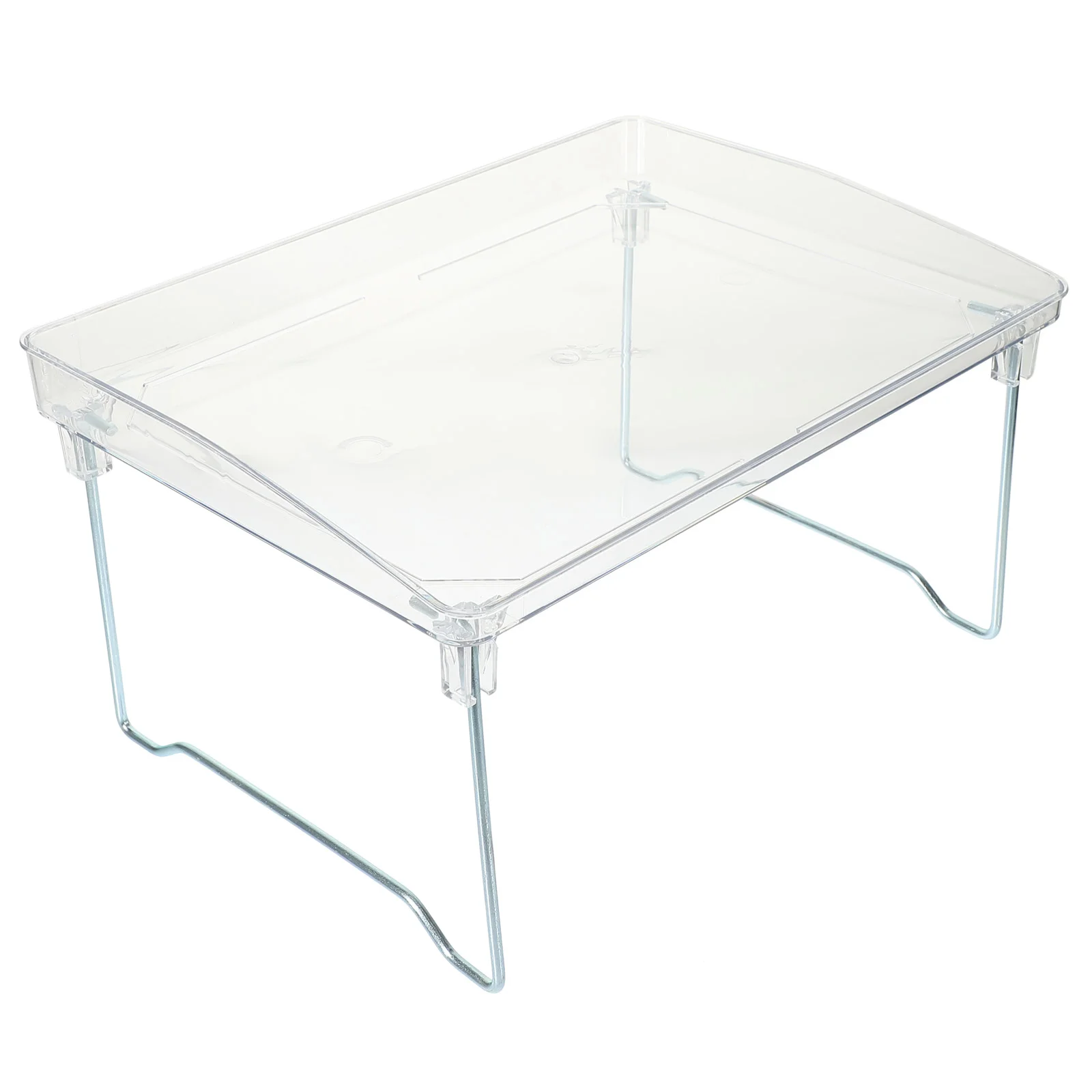 Tragbarer Frühstücks tablett tisch für Bett mit klappbaren Beinen und klarer Acryl oberfläche