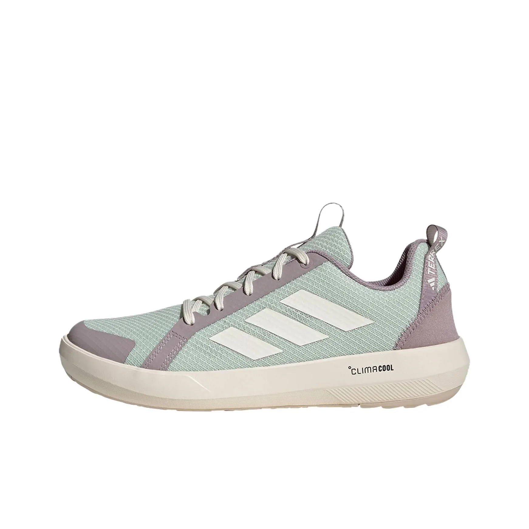 Adidas Terrex Boat PU, Textile Slip Resistant Abrasion Resistant Low top Hiking Shoes Unisex Light Green JS2955