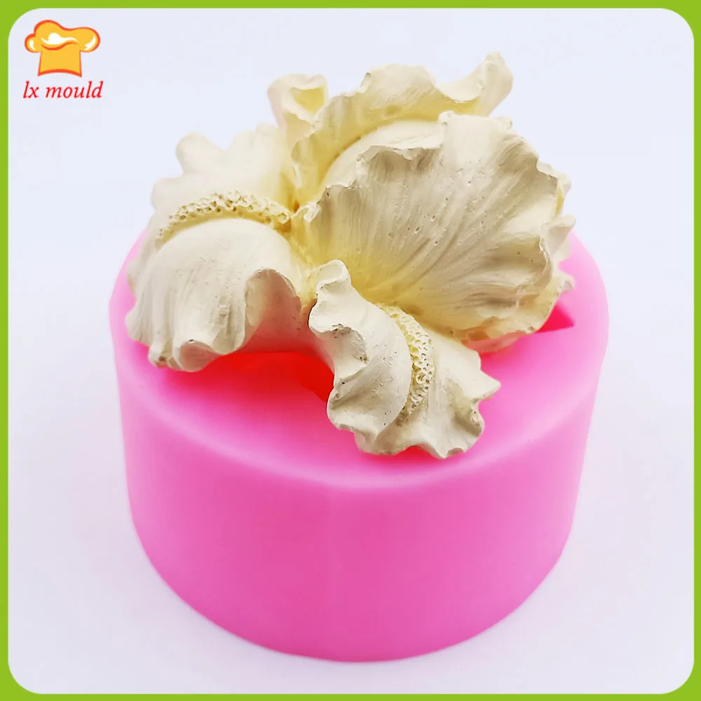 3D Iris Flower Silicone Candle Mould Chocolate Icing Baking Fondant Cake Decorating Mold Soap