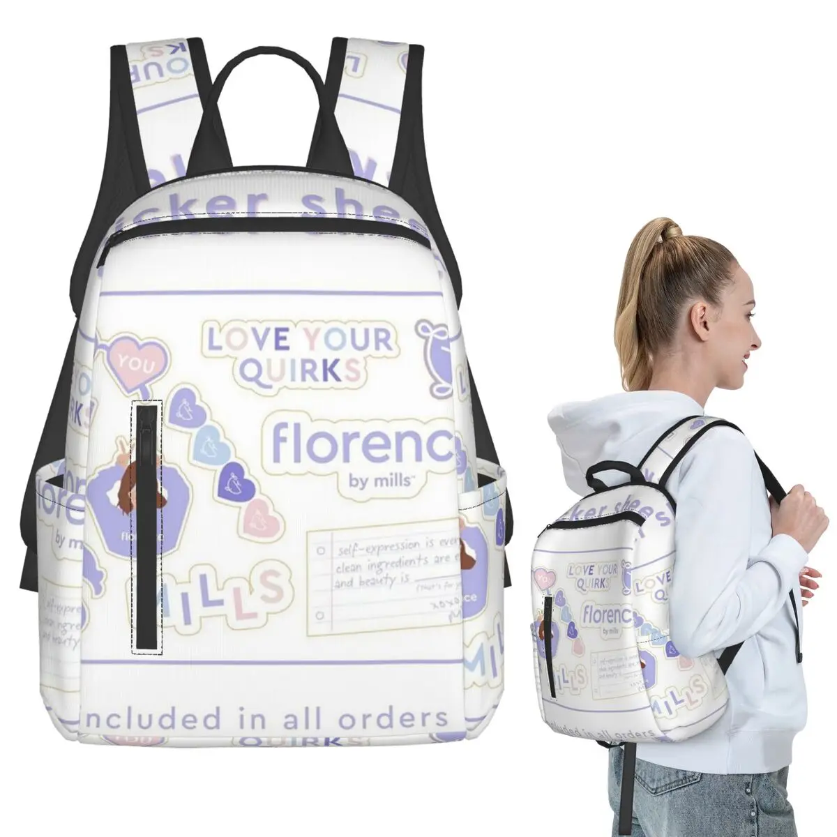 Florence By Mills Millie Bobby Brown (20) Backpack Student BookBag Boys Girls School Bag Computer Shoulder Bags Men Women