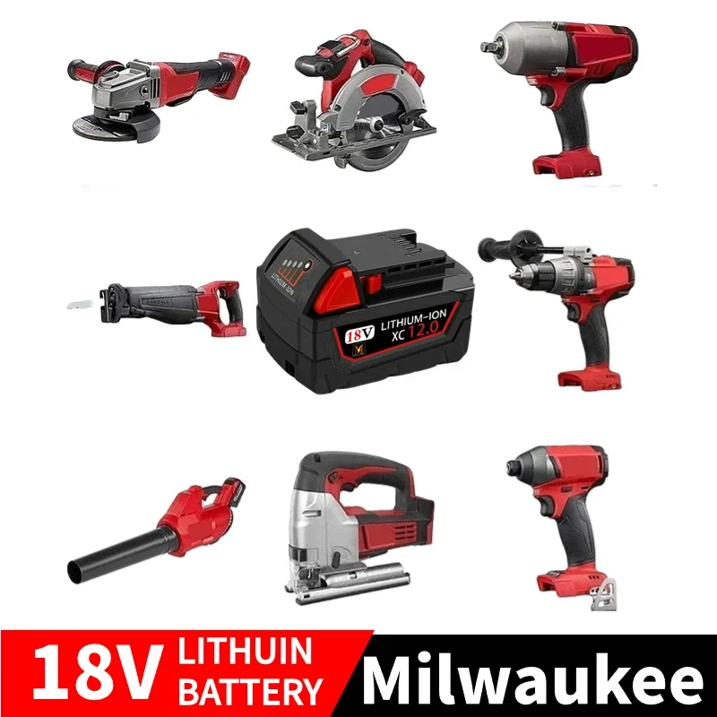 18V for Milwaukee M18 Battery M18B6 XC 9.0 Ah Li-Ion 48-11-1860 48-11-1852 Or Charger 48-11-1850 48-11-1840 Cordless Power Tools