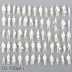 50/100Pcs 1:75 Scale Scale Miniature White Architectural Sand Table Railway Model Human Scale HO Model Plastic Peoples Diorama