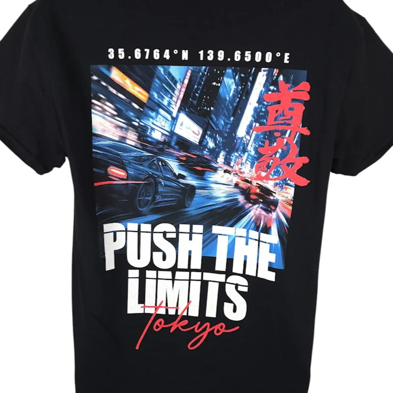 Tokyo Racing T Shirt Mens Size Medium Black Push The Limits Japanese Japan vintage Washed graphic streetwear Slightly Stretched