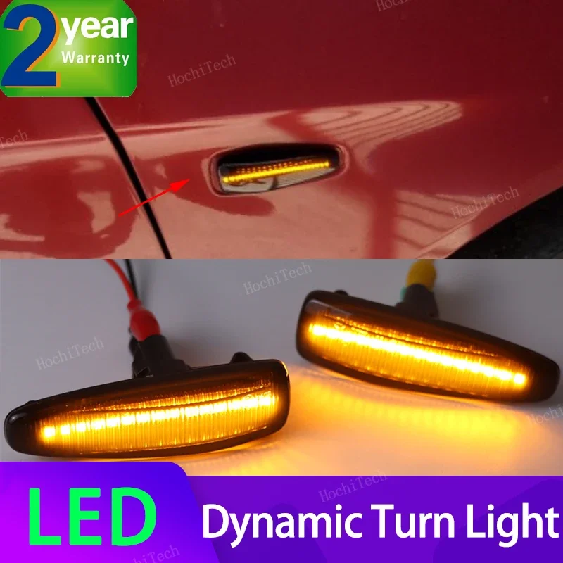 

2pcs Amber Dynamic LED Fender Side Marker For Mitsubishi Lancer EVO X Outlander Sport Mirage 2014+ Turn Signal Light Marker Lamp