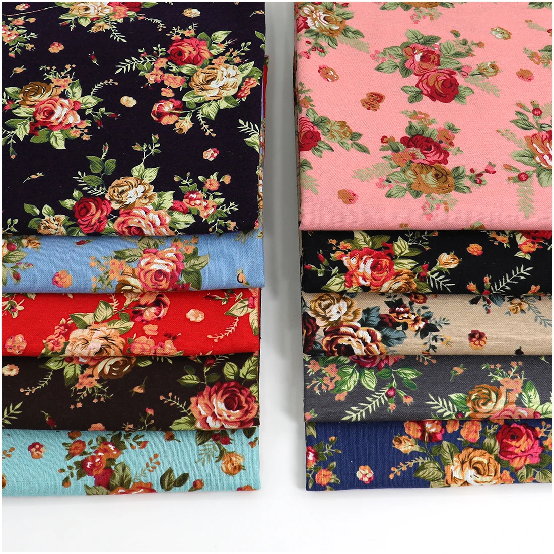 Retro Floral 100% Cotton Printed Fabric For Sewing Appareal Tablecloth Decoration Pastoral Coton Cloth