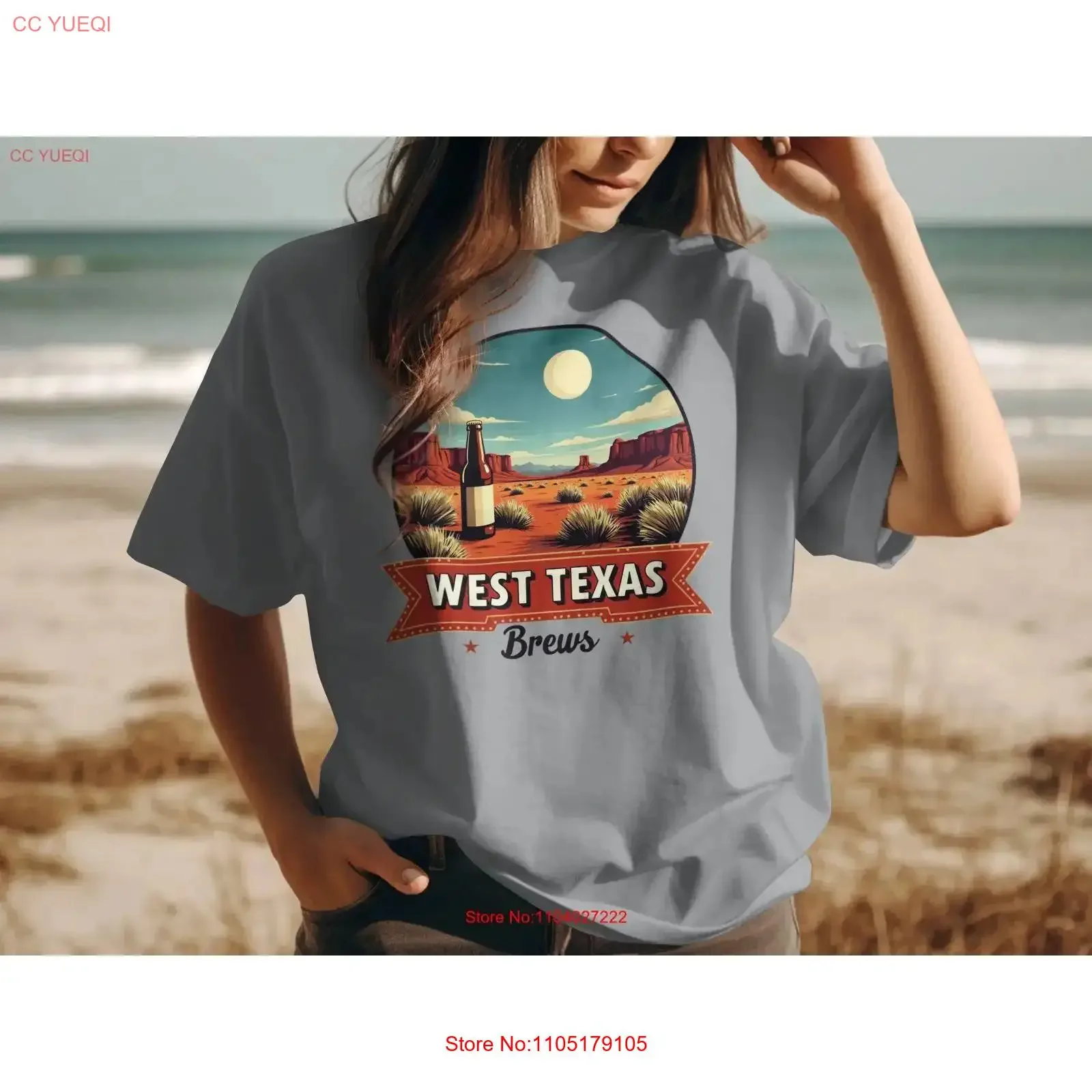 West Texas Brews Beer T Shirt Vintage Style Desert Scene Cool Brewery Perfect for Lovers vintage Washed Stylish Breathable